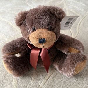 Napco Plush Brown Teddy Bear with Brown Bow